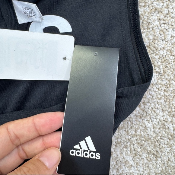 NEW Adidas Black Sleeveless Tank Top with White Logo Womens Size XL D56038 - Picture 13 of 16